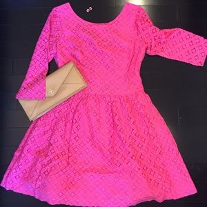 EUC Lilly Pulitzer pink lace dress